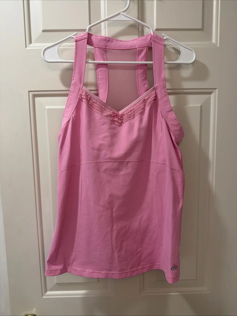 ALO Yoga Women's Light Pink Mesh-Back Tank Top Sz XL